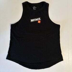 Nike Womens Just Do It Fear Graphic Tank Top Black Sleeveless Size L Large